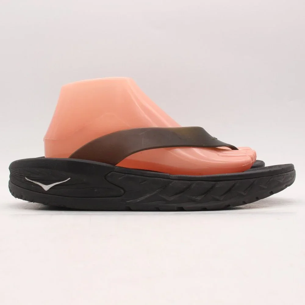 Hoka One One Ora Sandals Men's 10 Recovery Black Flip Flops Thong Pool Shoes